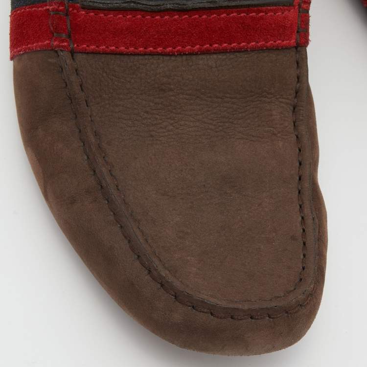 Pre Owned Tod's Brown Suede Slip On Loafers Size 41