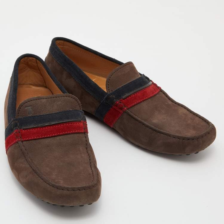 Pre Owned Tod's Brown Suede Slip On Loafers Size 41