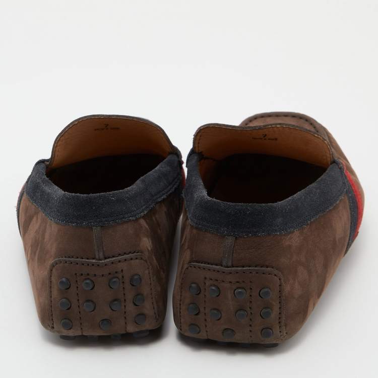 Pre Owned Tod's Brown Suede Slip On Loafers Size 41