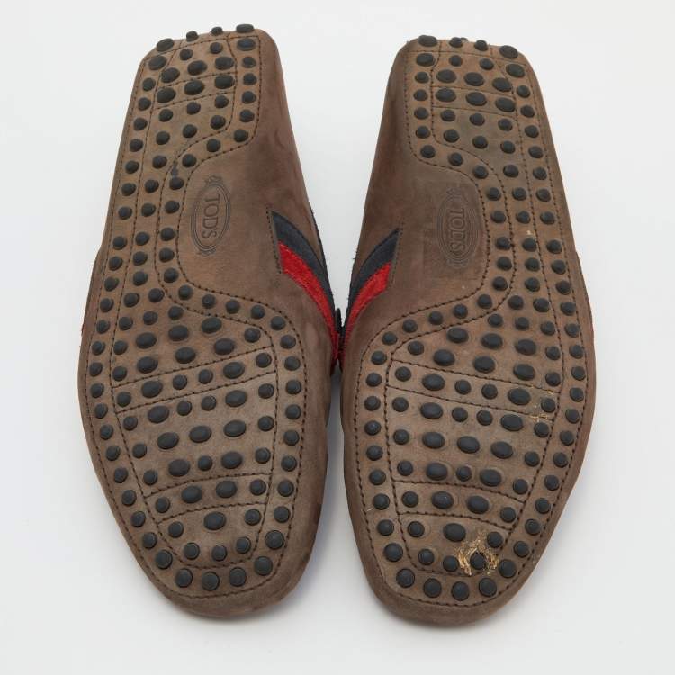 Pre Owned Tod's Brown Suede Slip On Loafers Size 41