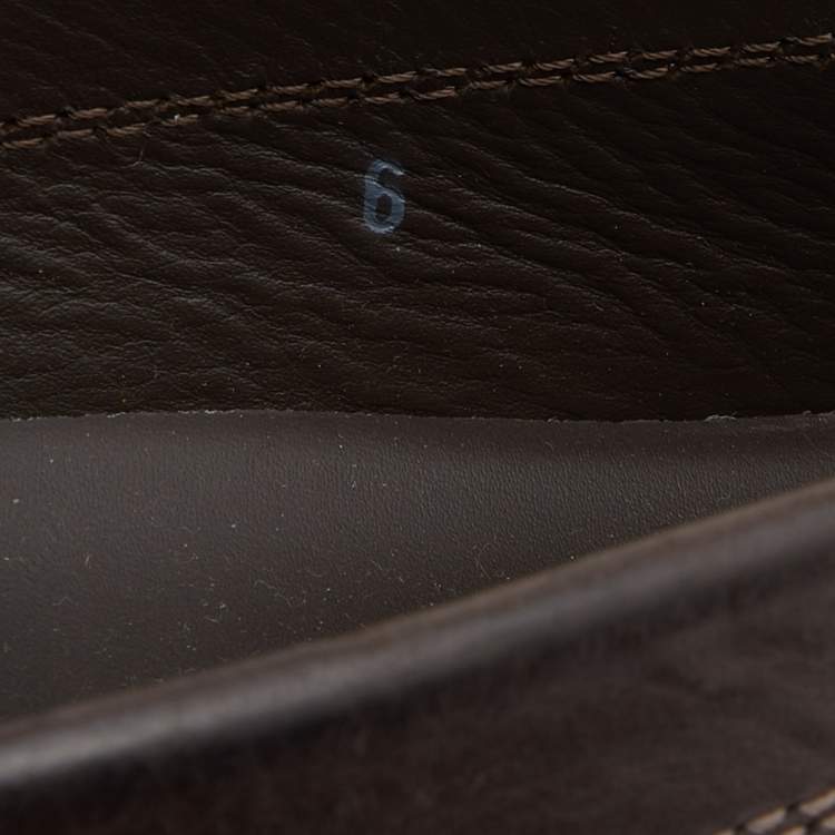 Pre Owned Tod's Brown Leather Driver Loafers Size 39.5