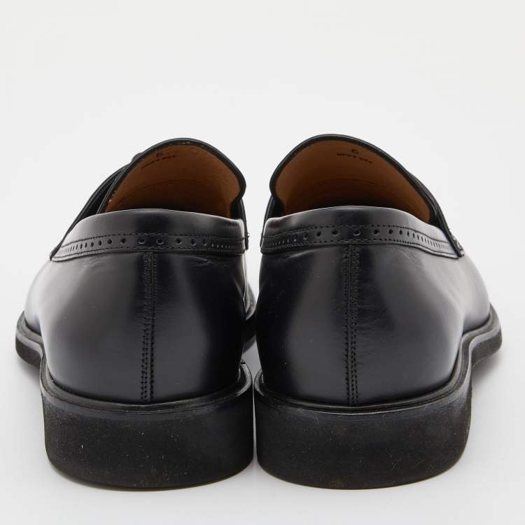 Pre Owned Tod's Black Leather Tassel Loafers Size 39.5