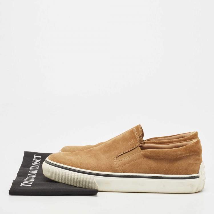Pre Owned Tod's Brown Suede Slip On Sneakers Size 42 