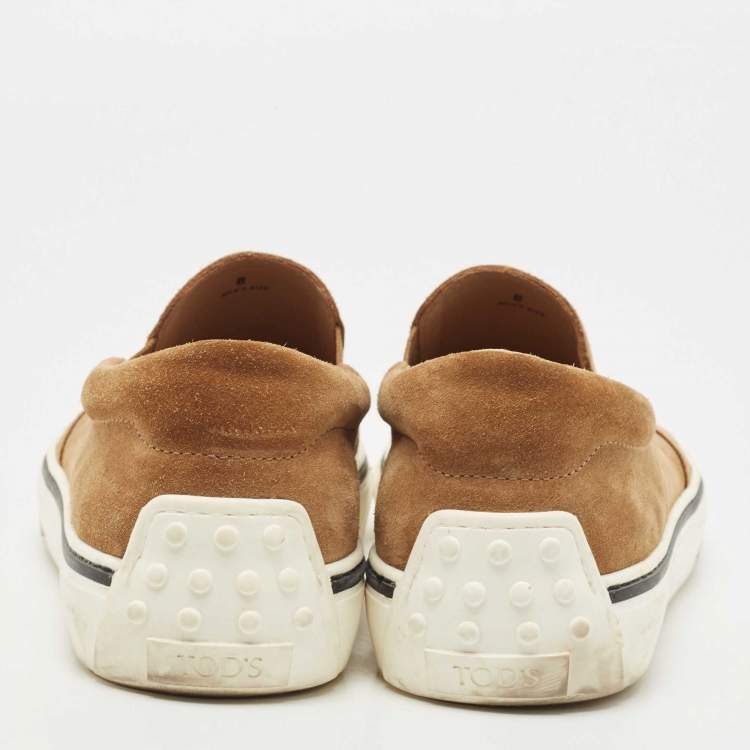 Pre Owned Tod's Brown Suede Slip On Sneakers Size 42 