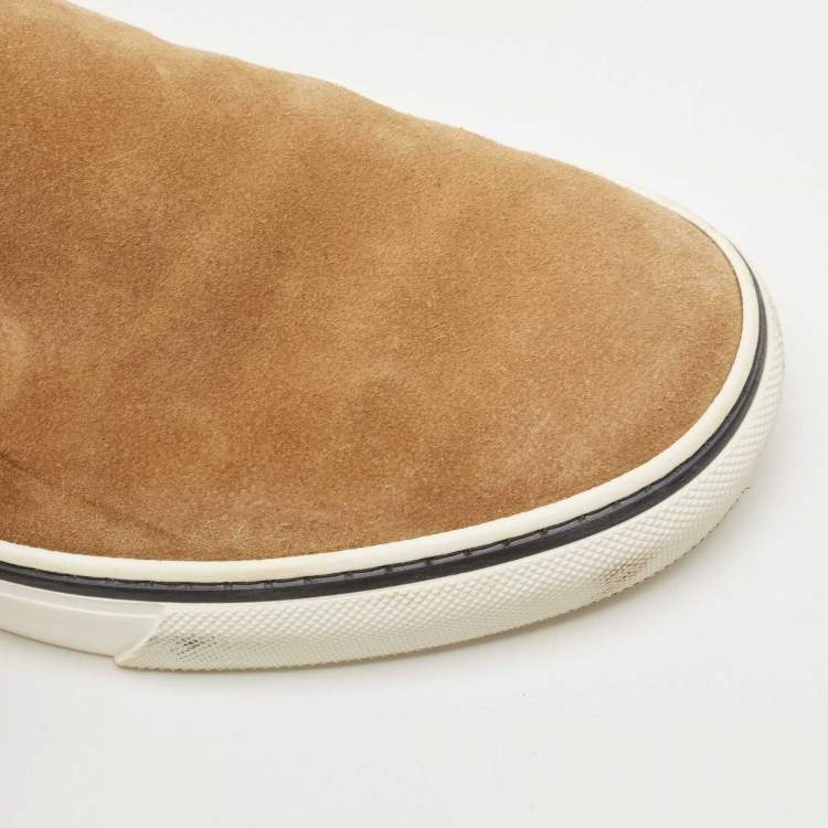 Pre Owned Tod's Brown Suede Slip On Sneakers Size 42 