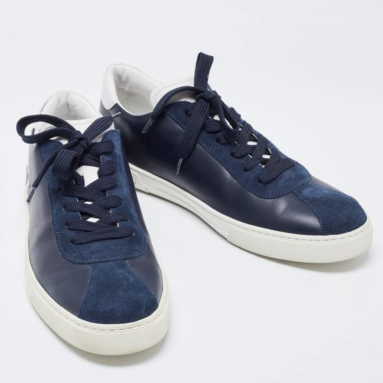 Pre Owned Tod's Blue Leather Low Top Sneakers Size 44