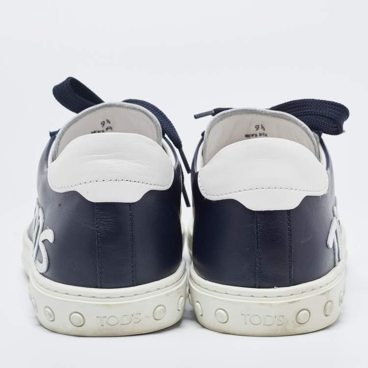 Pre Owned Tod's Blue Leather Low Top Sneakers Size 44