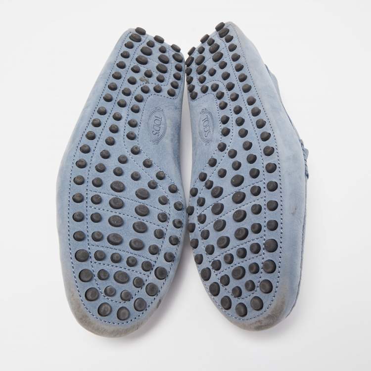 مملوكة مسبقًا Tod's Blue Nubuck Leather Slip On Loafers Size  41