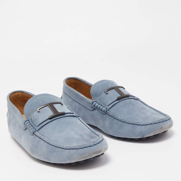 مملوكة مسبقًا Tod's Blue Nubuck Leather Slip On Loafers Size  41
