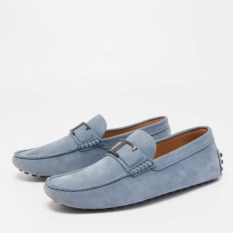 مملوكة مسبقًا Tod's Blue Nubuck Leather Slip On Loafers Size  41