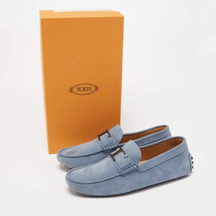 مملوكة مسبقًا Tod's Blue Nubuck Leather Slip On Loafers Size  41