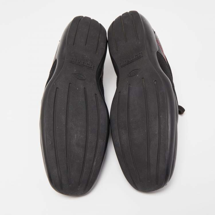 Pre Owned Tod's For Ferrari Black Suede And Leather Sneakers Size 45.5