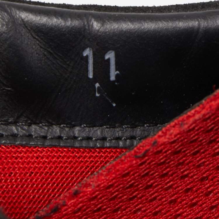 Pre Owned Tod's For Ferrari Black Suede And Leather Sneakers Size 45.5