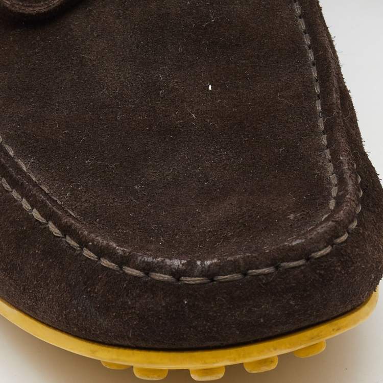 Pre Owned Tod's Brown Suede Slip On Loafers Size 42.5