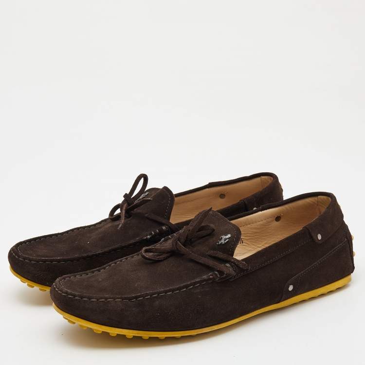 Pre Owned Tod's Brown Suede Slip On Loafers Size 42.5
