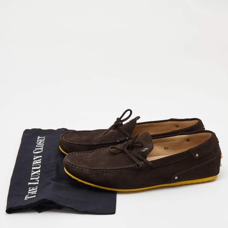 Pre Owned Tod's Brown Suede Slip On Loafers Size 42.5