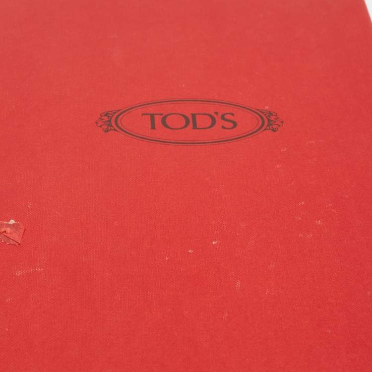 Pre Owned Tod's for Ferrari Red Leather Slip On Loafers Size 43