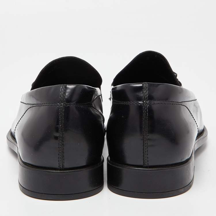 Pre Owned Tod's Black Patent Leather Slip on Loafers Size 39.5