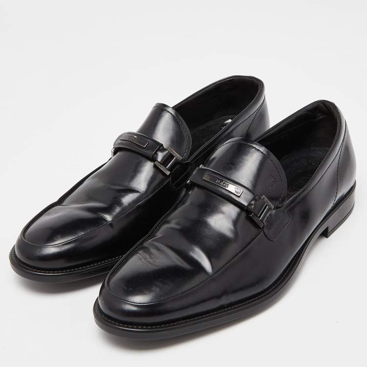 Pre Owned Tod's Black Patent Leather Slip on Loafers Size 39.5