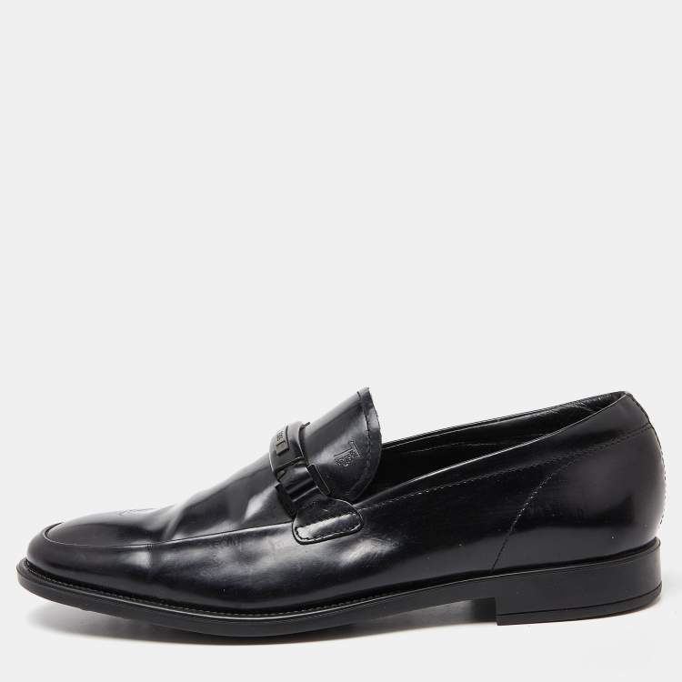 Pre Owned Tod's Black Patent Leather Slip on Loafers Size 39.5