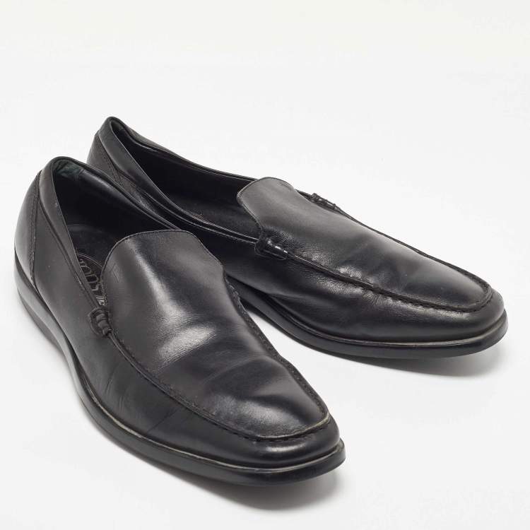 مملوكة مسبقًا Tod's Black Leather Slip On Loafers Size 44
