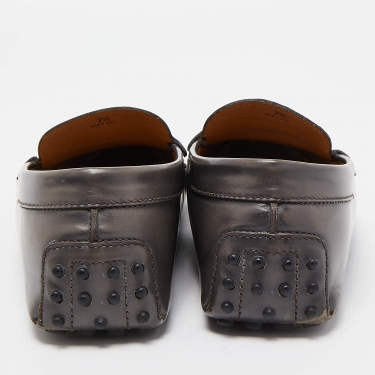 Pre Owned Tod's Light Brown Leather Slip On Loafers Size 41.5