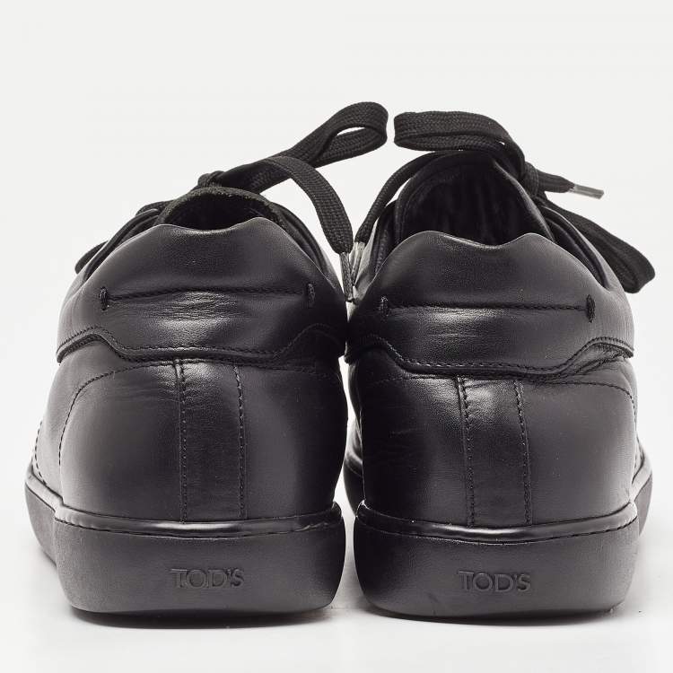 Pre Owned Tod's Black Leather Low Top Sneakers Size 44