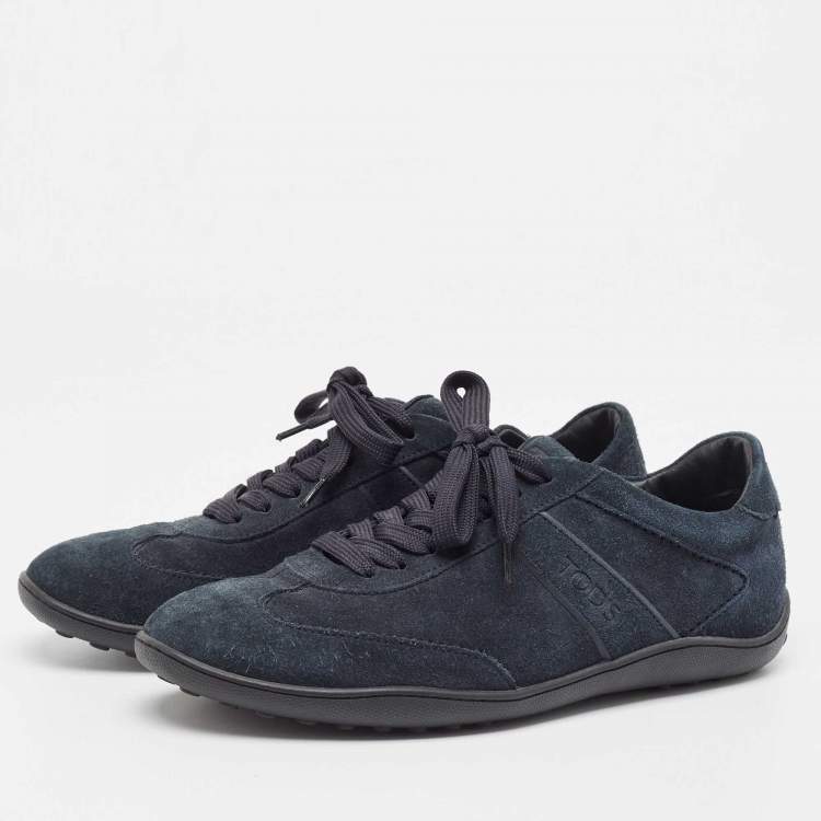 Pre Owned Tods Blue Suede Low Top Sneakers Size 39.5