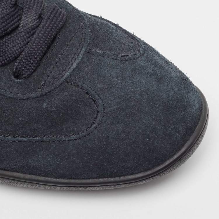 Pre Owned Tods Blue Suede Low Top Sneakers Size 39.5