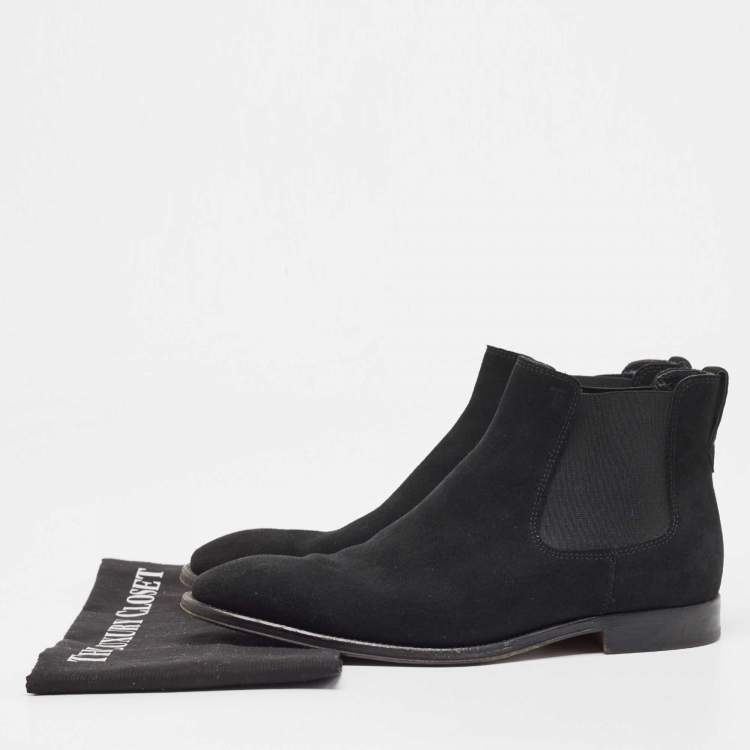 Pre Owned Tod's Black Suede Ankle Boots Size 39.5