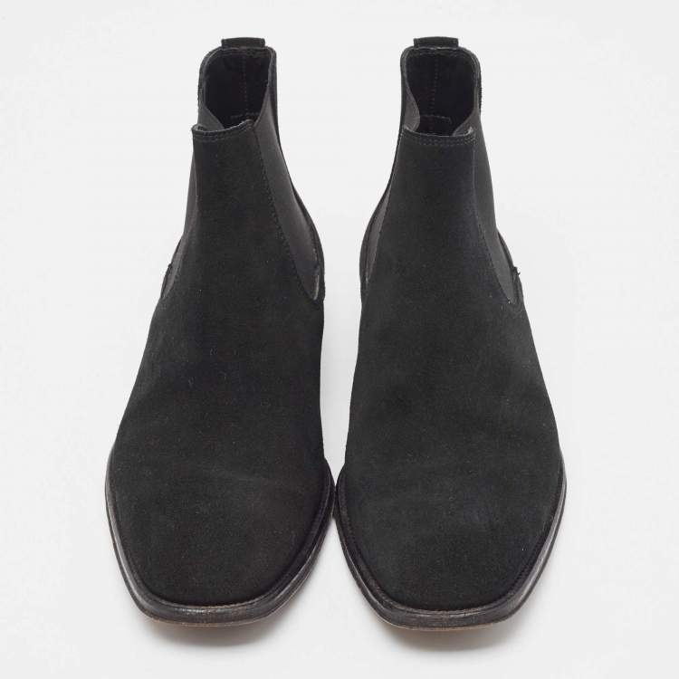 Pre Owned Tod's Black Suede Ankle Boots Size 39.5