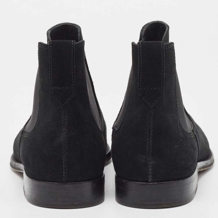 Pre Owned Tod's Black Suede Ankle Boots Size 39.5