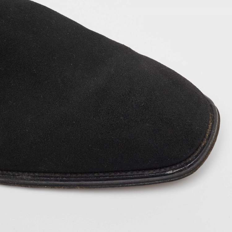 Pre Owned Tod's Black Suede Ankle Boots Size 39.5