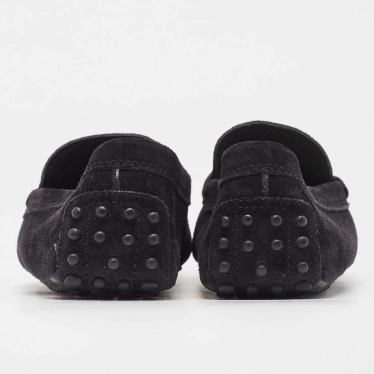 Pre Owned Tod's Black Suede Penny Loafers Size 39