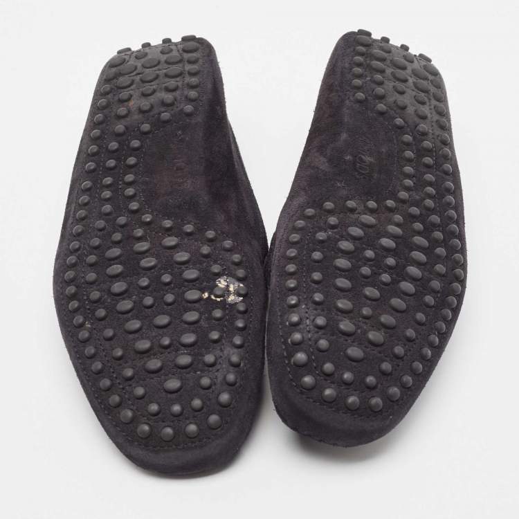 Pre Owned Tod's Black Suede Penny Loafers Size 39
