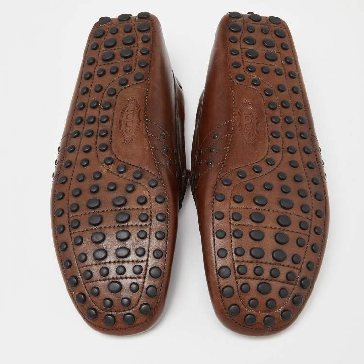 Pre Owned Tod's Brown Leather Penny Loafers Size 39.5