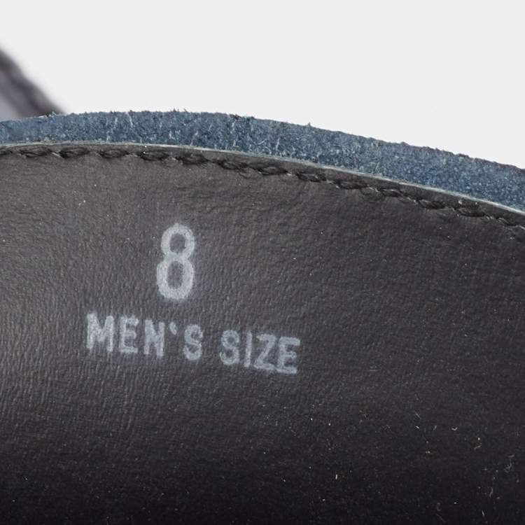 Pre Owned Tod's Navy Blue Leather Slip On Loafers Size 42