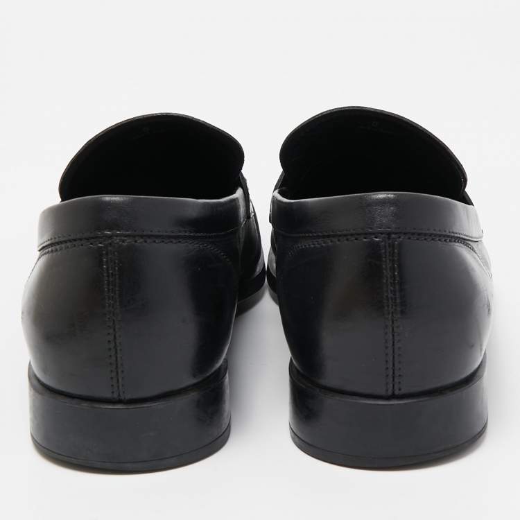 Pre Owned Tod's Black Leather Penny Loafers Size 42