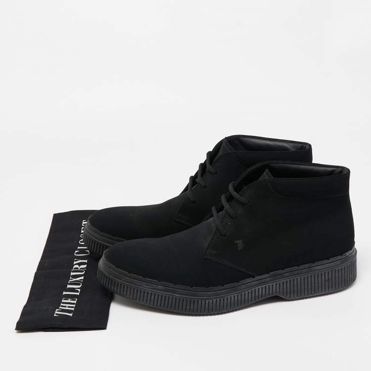 مملوكة مسبقًا Tod's Black Suede  Lace Up Sneakers Size 43