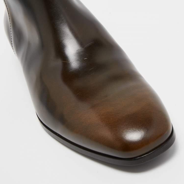 Pre Owned Tod's Brown Ombre Leather Chelsea Boots Size 41
