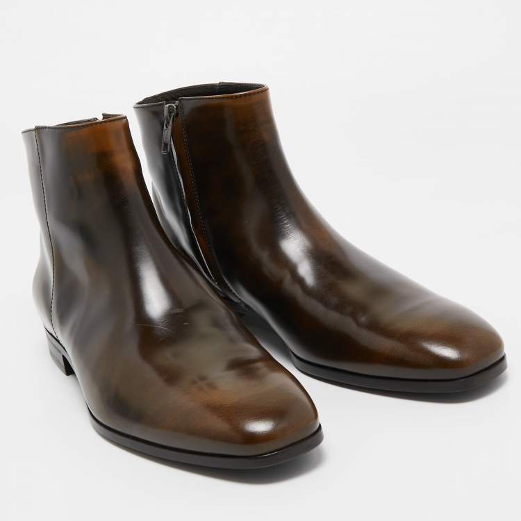Pre Owned Tod's Brown Ombre Leather Chelsea Boots Size 41