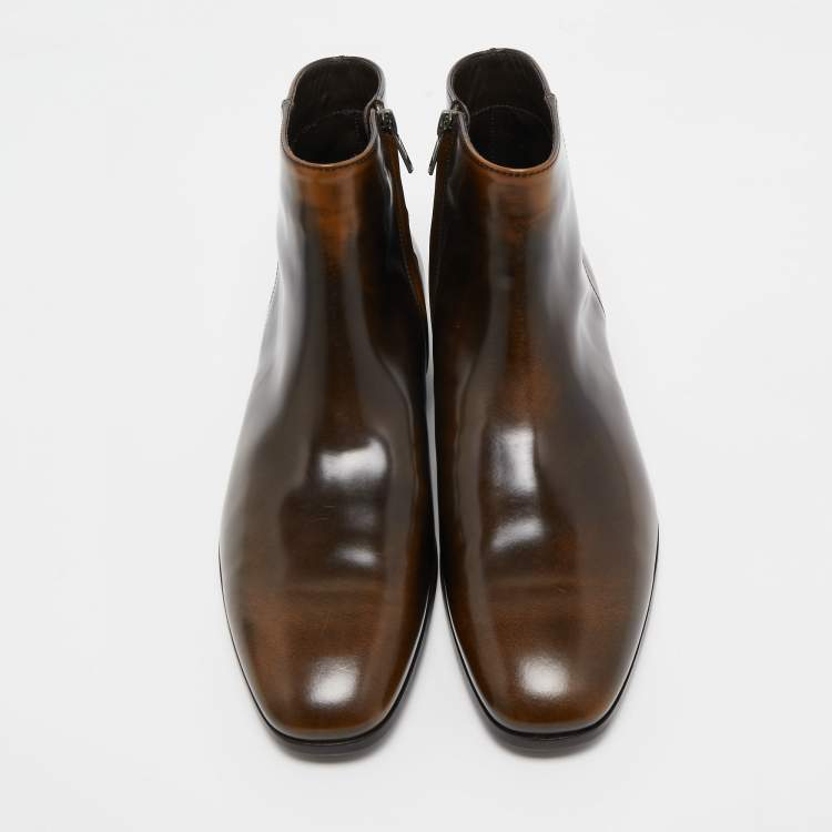 Pre Owned Tod's Brown Ombre Leather Chelsea Boots Size 41