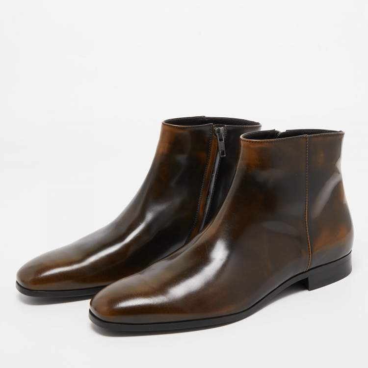 Pre Owned Tod's Brown Ombre Leather Chelsea Boots Size 41