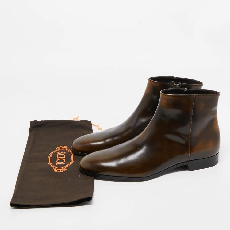 Pre Owned Tod's Brown Ombre Leather Chelsea Boots Size 41