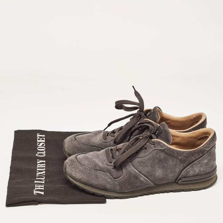 Pre Owned Tod's Grey Suede Low Top Sneakers Size 41.5