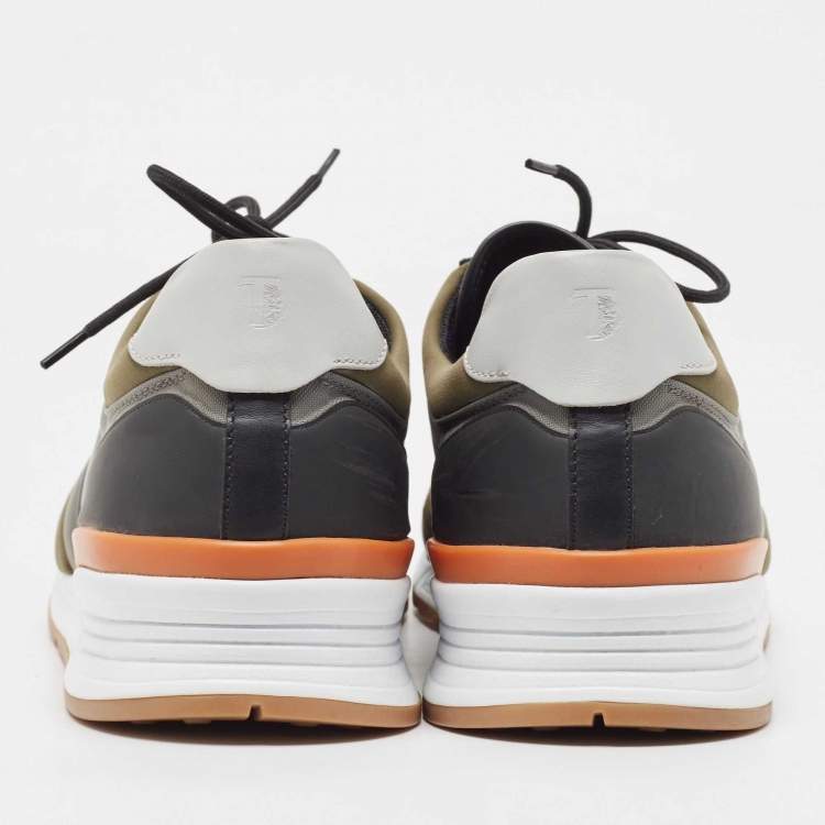 Pre Owned Tod's Multicolor Leather and Mesh Chunky Lace Up Sneakers Size 47