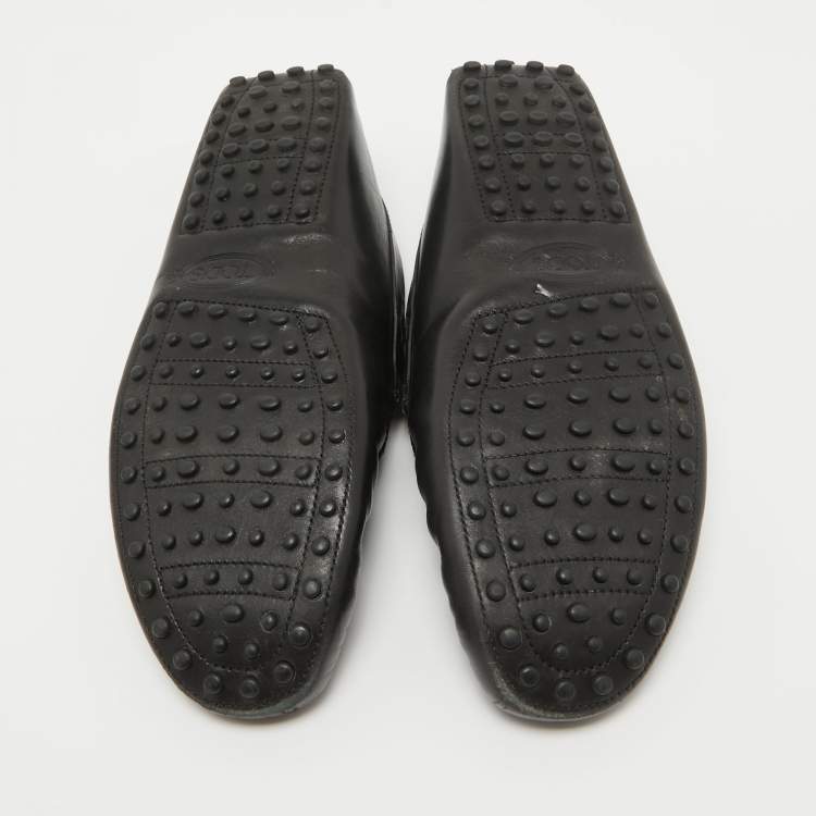 Pre Owned Tod's Black Leather Penny Loafers Size 44.5