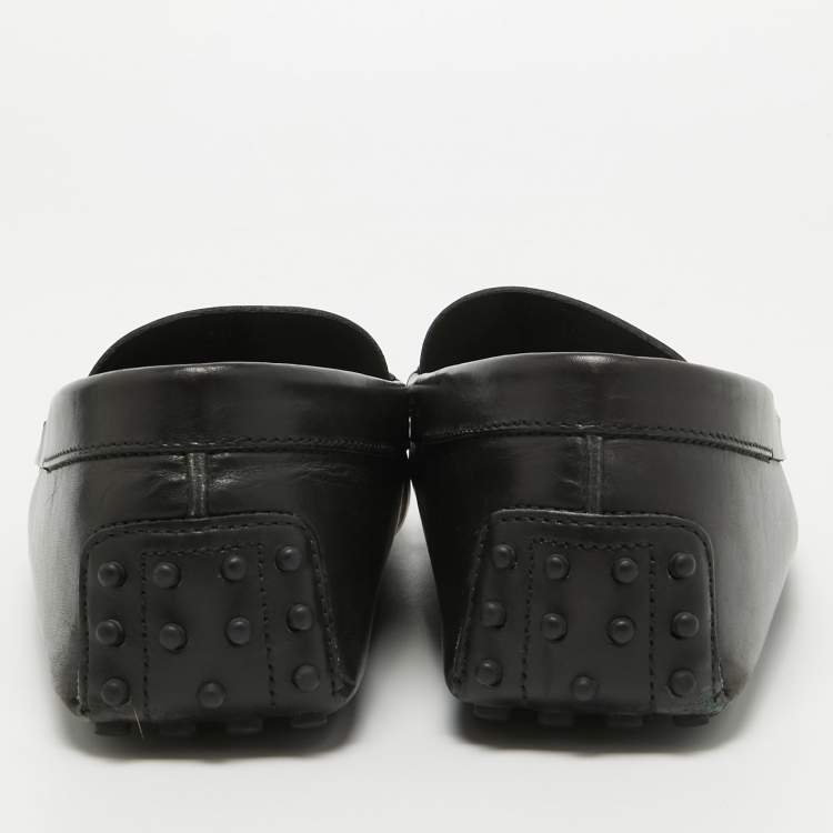 Pre Owned Tod's Black Leather Penny Loafers Size 44.5