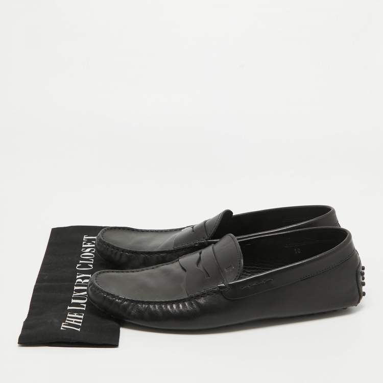 Pre Owned Tod's Black Leather Penny Loafers Size 44.5