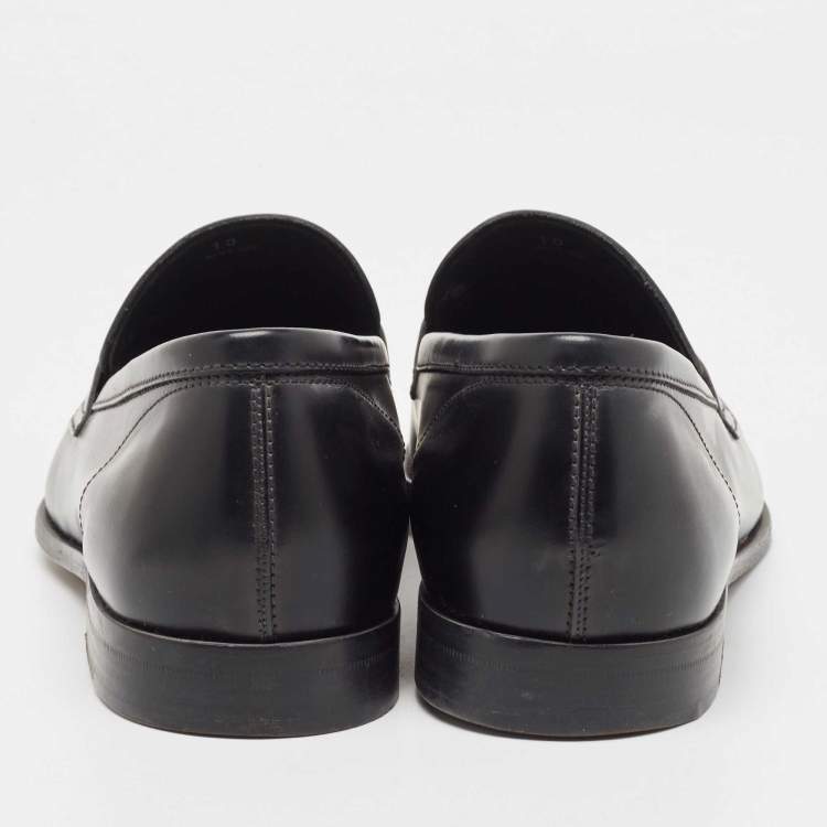 Pre Owned Tod's Black Leather Penny Loafers Size 44.5 